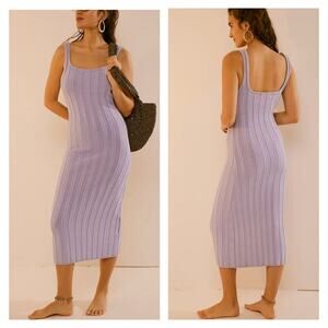 Free People Beach‎ Santos Knit Midi Dress XS Purple